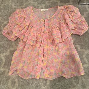 LoveShackFancy Pastel Floral Top
